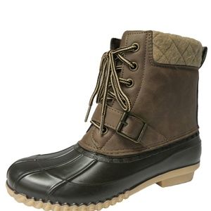 New Brown Lace Duck Boot Waterproof Outsole 6-11M